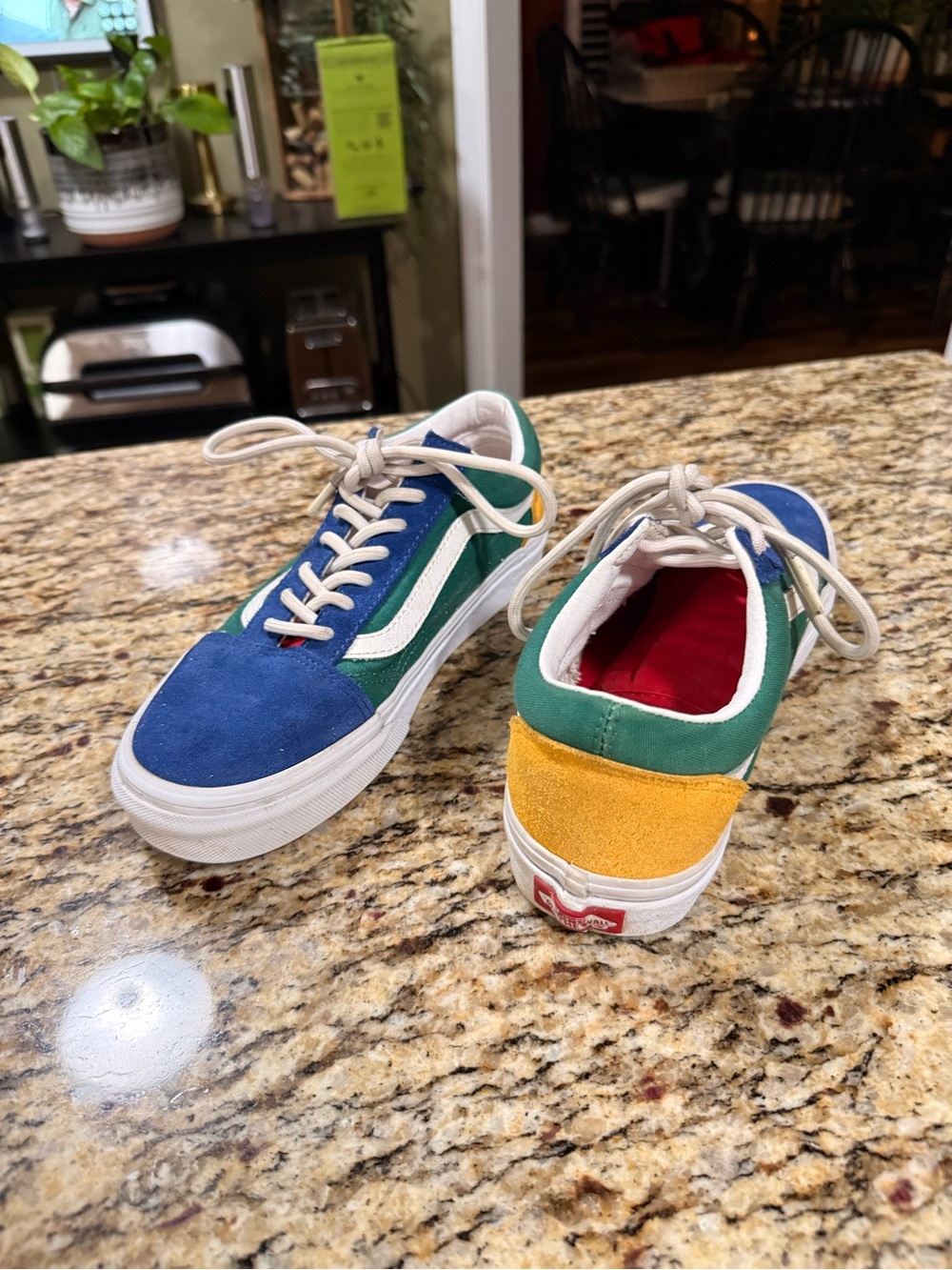 Vans Colorblock Low-Top Sneakers in Blue, Green, Yellow